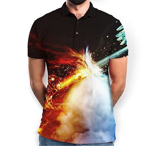 

Men's Graphic Animal Polo Basic Elegant Daily Going out Rainbow