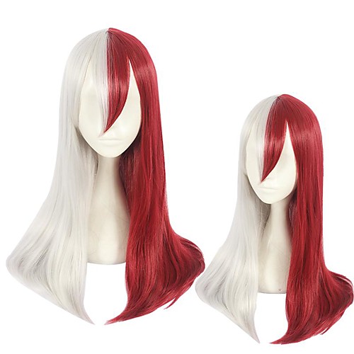 

Cosplay Costume Wig Cosplay Wig Todoroki Shoto My Hero Academia / Boku No Hero Straight Middle Part With Bangs Wig Very Long Red Synthetic Hair 26 inch Women's Anime Cosplay Exquisite Red White