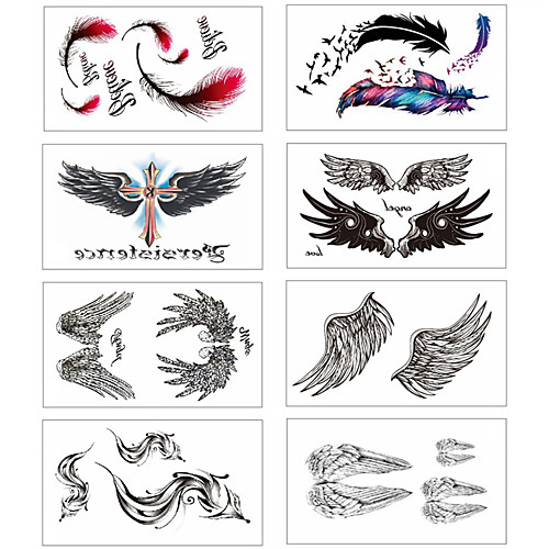 

8 pcs Temporary Tattoos Water Resistant / Waterproof / Mini Style / Safety Face / Body / Hand Water-Transfer Sticker Body Painting Colors