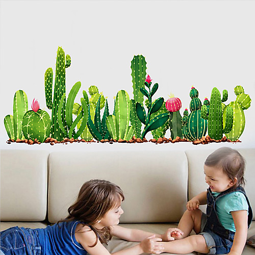 

Green Cactus Plants Wall Stickers for Bedroom Living Room Dining Room Kitchen Kids Room DIY Vinyl Wall Decals Door Murals