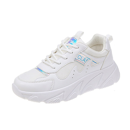 

Women's Trainers / Athletic Shoes Spring & Fall / Spring Flat Heel Round Toe Casual Daily Color Block Mesh Walking Shoes White / Pink / Beige