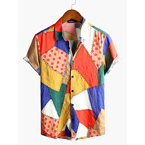 

Men's Tribal Shirt Basic Boho Daily Beach White