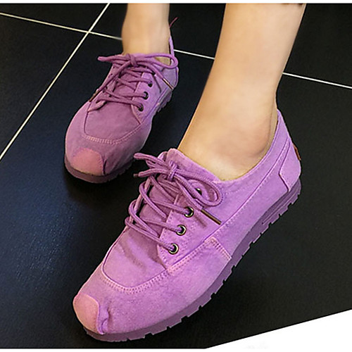 

Women's Flats Spring & Summer Flat Heel Round Toe Daily Canvas White / Black / Purple