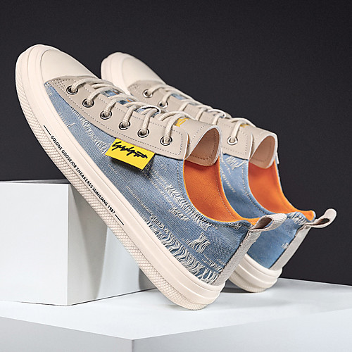 

Men's Summer Casual / Preppy Daily Office & Career Sneakers Walking Shoes Canvas Breathable Non-slipping Wear Proof Black / Dark Blue / Light Blue
