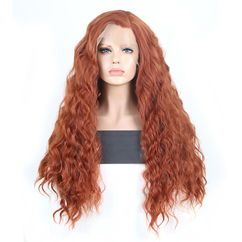 

Synthetic Lace Front Wig Wavy Middle Part Lace Front Wig Long Brown Synthetic Hair 18-26 inch Women's Cosplay Soft Adjustable Brown