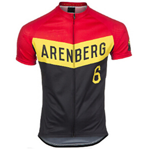 

21Grams Men's Short Sleeve Cycling Jersey Polyester Black / Red Patchwork Bike Jersey Top Mountain Bike MTB Road Bike Cycling UV Resistant Breathable Quick Dry Sports Clothing Apparel / Stretchy