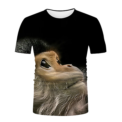 

Men's Graphic Animal T-shirt Basic Elegant Daily Going out Black