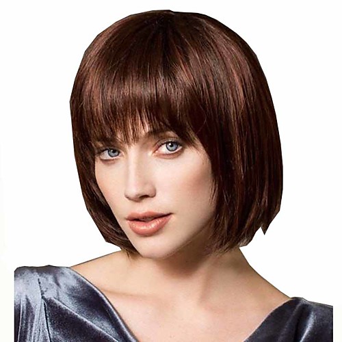 

Synthetic Wig Straight Matte Middle Part Wig Short Light Brown Synthetic Hair 14 inch Women's Women Easy dressing Brown