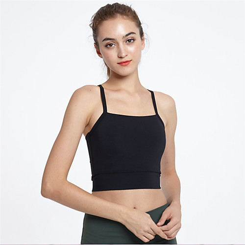 

Women's Yoga Top Strap Tank Open Back Solid Color Black Gray Coffee Elastane Running Fitness Gym Workout Vest / Gilet Top Sport Activewear Lightweight Breathable Comfort Quick Dry Stretchy