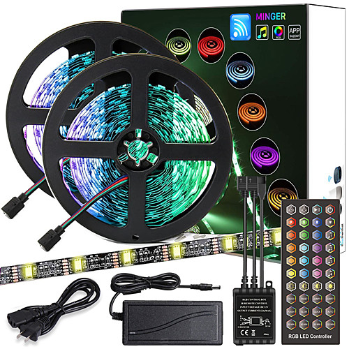 

ZDM High-Quality Black PCB 10M(25M) Music Timing Synchronous Control Flexible Light Bar 5050 RGB IR 40 Key Controller with12V 4A Adapter Kit