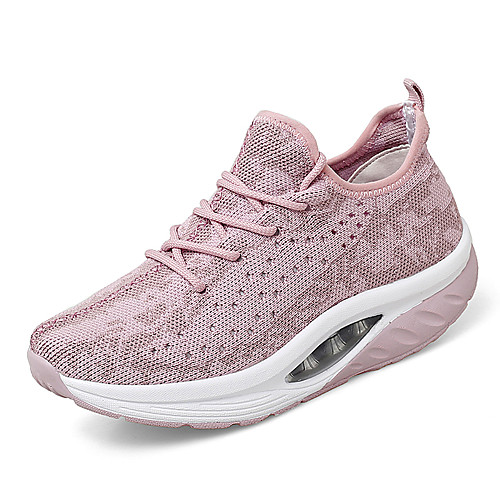 

Women's Trainers / Athletic Shoes Spring / Summer Flat Heel Round Toe Sporty Casual Daily Knit / Elastic Fabric Running Shoes / Walking Shoes Black / White / Black / Purple
