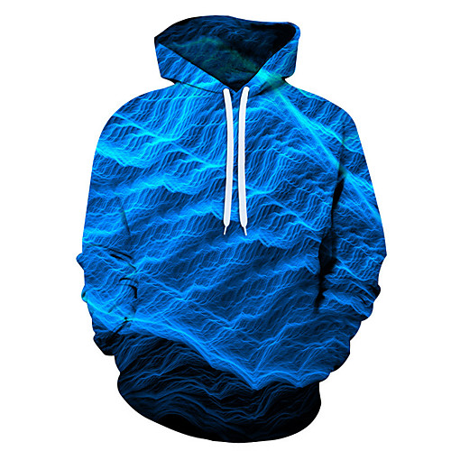 

Men's Hoodie Cartoon 3D Character Holiday Weekend 3D Print Casual Hoodies Sweatshirts Blue