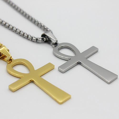 

Men's Necklace Crossover Cross Statement Unique Design Trendy Fashion Titanium Steel Gold Silver 60 cm Necklace Jewelry 1pc For Party Evening Sport Street