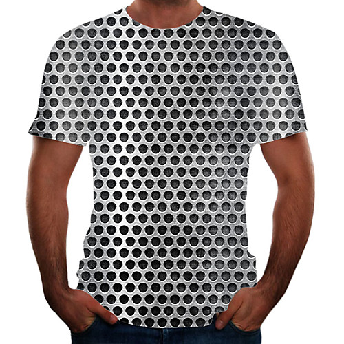 

Men's T shirt Color Block 3D Animal Plus Size Short Sleeve Going out Tops Basic Rainbow