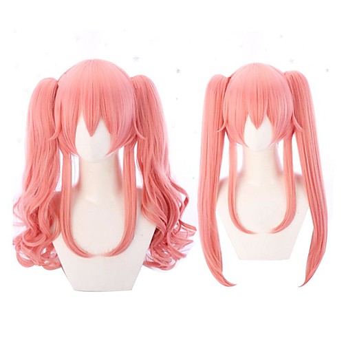 

Cosplay Wig Tamamo no Mae Fate / Grand Order Straight With 2 Ponytails Wig Long Pink Synthetic Hair 22 inch Women's Anime Cosplay Exquisite Pink
