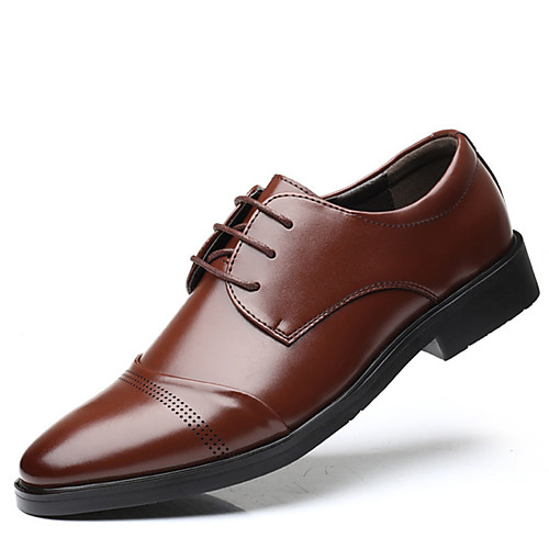 

Men's Summer / Fall Classic / Casual Daily Office & Career Oxfords Faux Leather Non-slipping Wear Proof Black / Brown