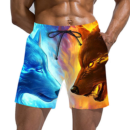 

Men's Sporty Basic Daily Holiday Slim Chinos Shorts Pants - 3D Print Drawstring Summer Blue US32 / UK32 / EU40 / US34 / UK34 / EU42 / US36 / UK36 / EU44