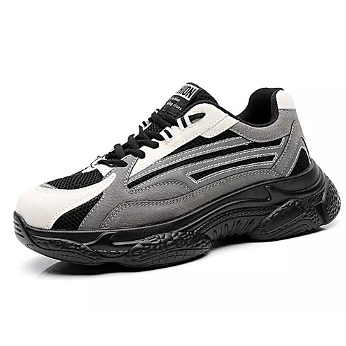 

Men's Summer Sporty Athletic Trainers / Athletic Shoes Running Shoes Mesh / PU Non-slipping White / Black / Gray