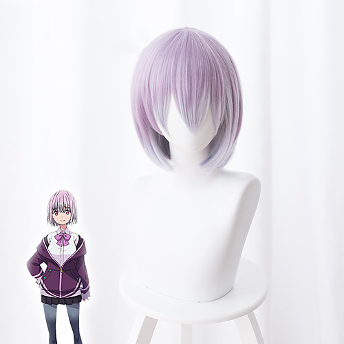 

Denkou Choujin Gridman / Elec Shinjou Akane Cosplay Wigs Men's Asymmetrical 13 inch Heat Resistant Fiber kinky Straight Purple Light Purple Anime