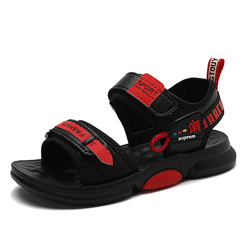 

Boys' Comfort PU Sandals Flat Sandals Little Kids(4-7ys) / Big Kids(7years ) Yellow / Red / Green Summer / Fall / 3D / Slogan