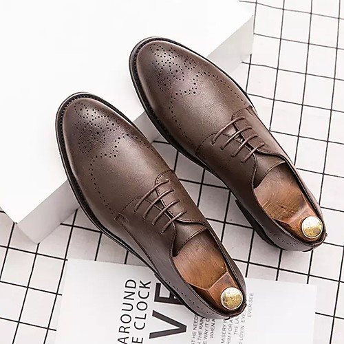 

Men's Spring & Summer Classic Daily Oxfords PU Brown / Black