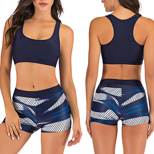 

Women's Two Piece Swimsuit Swimwear Breathable Quick Dry Sleeveless 2-Piece - Swimming Water Sports 3D Print Summer / Stretchy