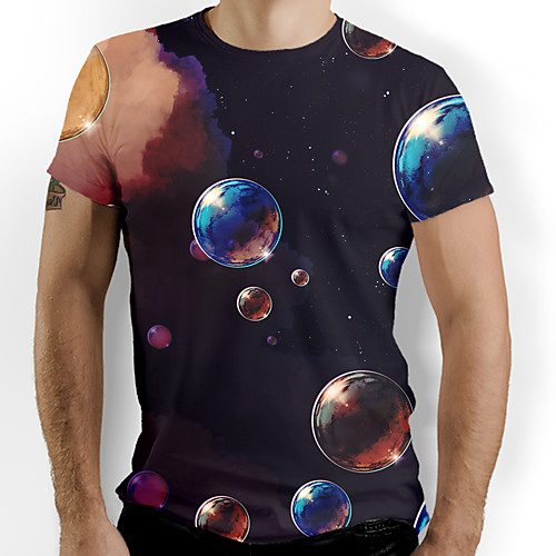 

Men's Galaxy Graphic Print T-shirt Daily Black