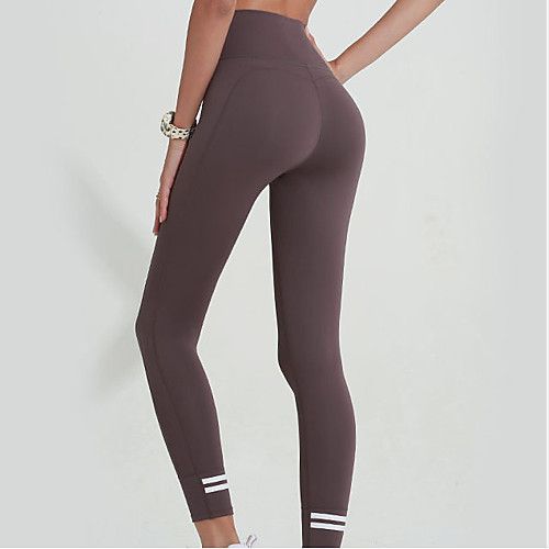 

Women's High Waist Yoga Pants Fashion Black Gray Coffee Running Fitness Gym Workout Tights Leggings Sport Activewear Quick Dry Butt Lift Tummy Control High Elasticity Skinny