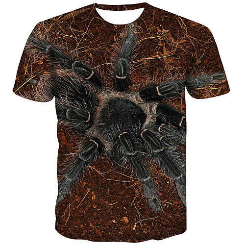 

Men's Plus Size 3D Print T-shirt Street chic Daily Round Neck Rainbow / Short Sleeve