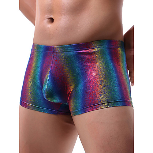 

Men's Print Boxers Underwear - Normal Low Waist Rainbow S M L