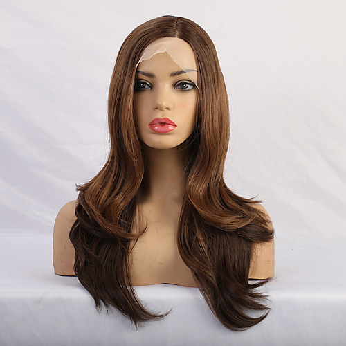 

Synthetic Wig Matte Water Wave Cover Up Modern Contemporary Side Part Lace Front Wig Long Light Brown Synthetic Hair 20 inch Women's Lace Adorable Hot Sale Light Brown