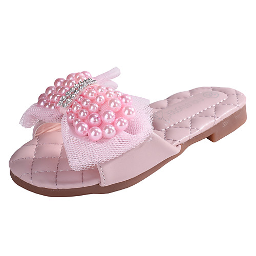 

Girls' Comfort / Flower Girl Shoes Microfiber Slippers & Flip-Flops Floral Little Kids(4-7ys) / Big Kids(7years ) Walking Shoes Bowknot / Pearl Pink / Ivory Spring / Summer / Rubber