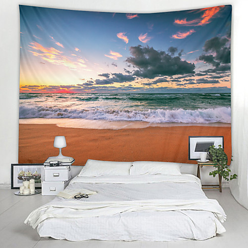 

Sunset beach Digital Printed Tapestry Decor Wall Art Tablecloths Bedspread Picnic Blanket Beach Throw Tapestries Colorful Bedroom Hall Dorm Living Room Hanging