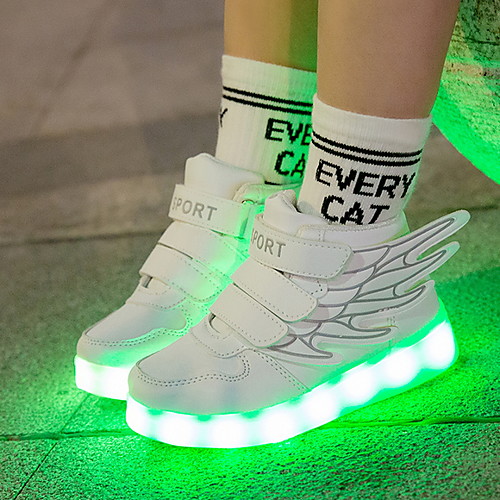 

Boys' / Girls' Comfort / Luminous Shoe / USB Charging PU Sneakers Big Kids(7years ) White / Black / Pink Spring