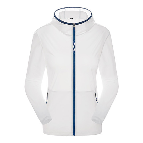 

Women's Hiking Skin Jacket Hiking Jacket Summer Outdoor Windproof Sunscreen Breathable Quick Dry Jacket Top Elastane Single Slider Running Hunting Fishing White / Pink / Light Grey / Light Green