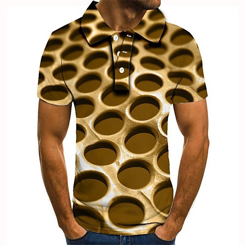 

Men's Graphic 3D Print Print Polo Daily Khaki / Short Sleeve