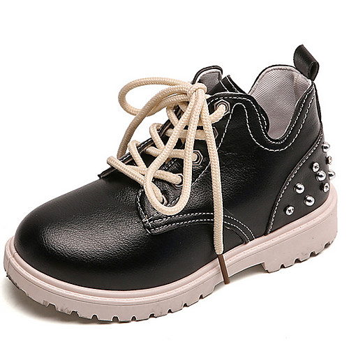 

Girls' Bootie PU Boots Big Kids(7years ) White / Black / Pink Spring / Fall