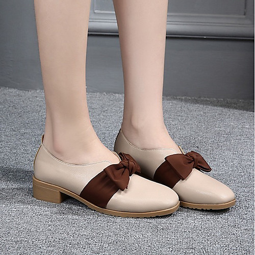 

Women's Loafers & Slip-Ons Spring / Summer Block Heel Closed Toe Daily Faux Leather Almond / Khaki