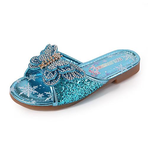

Girls' Comfort / Flower Girl Shoes PU Slippers & Flip-Flops Glitter Crystal Sequined Jeweled Little Kids(4-7ys) / Big Kids(7years ) Rhinestone / Bowknot / Sparkling Glitter Pink / Blue / Silver