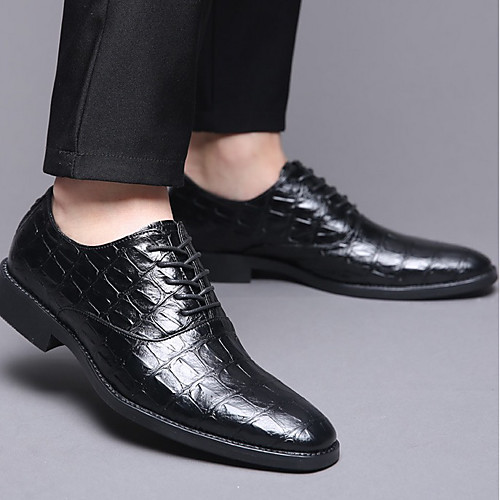 

Men's Spring / Fall Daily Oxfords PU Black / Yellow / Burgundy
