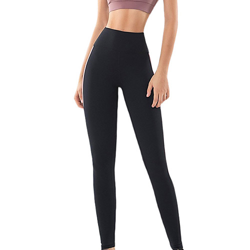 

Women's High Waist Yoga Pants Patchwork Black Purple Running Fitness Gym Workout Tights Leggings Sport Activewear Breathable Tummy Control Butt Lift Moisture Wicking High Elasticity Skinny