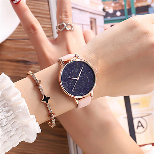 

Women's Quartz Watches Minimalist Fashion Genuine Leather Japanese Quartz Wood Black Red Water Resistant / Waterproof 30 m 1 pc Analog One Year Battery Life
