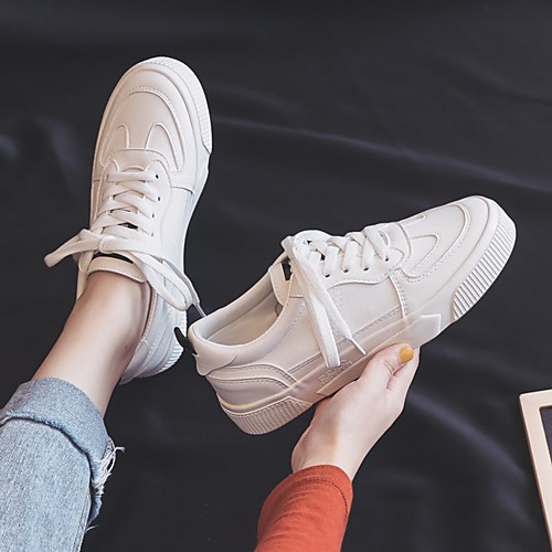 

Women's Sneakers Summer Flat Heel Round Toe Daily PU Black / Orange