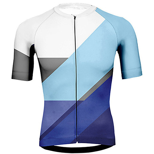 

21Grams Men's Short Sleeve Cycling Jersey Polyester Pink Orange Blue Patchwork Bike Jersey Top Mountain Bike MTB Road Bike Cycling UV Resistant Breathable Quick Dry Sports Clothing Apparel / Stretchy