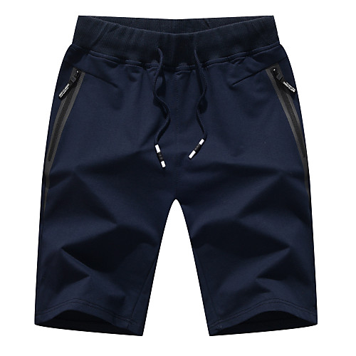 

Men's Sporty Basic Plus Size Daily Going out Slim Cotton Sweatpants Shorts Pants - Solid Colored Sporty Drawstring Breathable Spring Summer Black Army Green Light gray US32 / UK32 / EU40 / US34