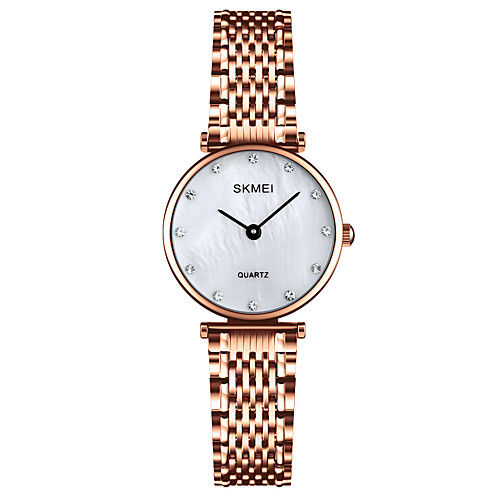 

SKMEI Ladies Quartz Watches Classic Casual Silver Rose Gold Stainless Steel Chinese Quartz Rose Gold Silver Water Resistant / Waterproof New Design Shock Resistant 30 m 1 pc Analog One Year Battery