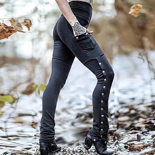 

Women's Active Slim Chinos Pants Solid Colored Black