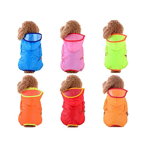 

Dog Rain Coat Dog Clothes Red Pink Orange Costume Baby Small Dog Nylon Solid Colored Waterproof XS S M L XL