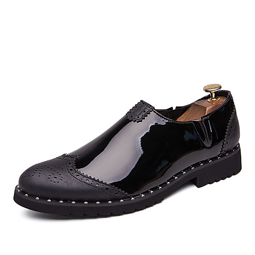 

Men's Summer / Fall Business / Classic Daily Office & Career Loafers & Slip-Ons Faux Leather Non-slipping Wear Proof Black / Gold / Silver Color Block