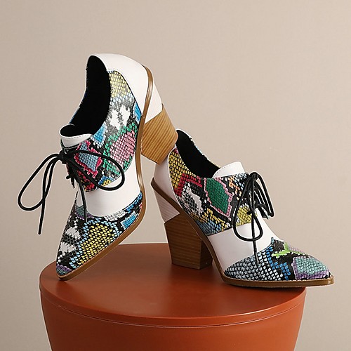 

Women's Heels Summer Cuban Heel Pointed Toe Daily PU Black / Green / Brown